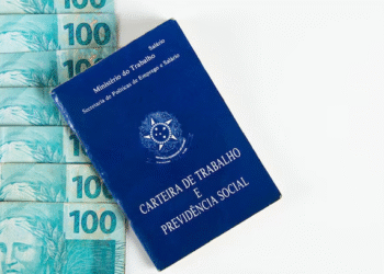 Imagem de uma Carteira de Trabalho e Previdência Social (CTPS) brasileira, documento essencial para solicitação do seguro-desemprego em 2025.