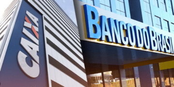 Fachadas dos bancos Caixa e Banco do Brasil, onde os trabalhadores podem ter valores a receber.