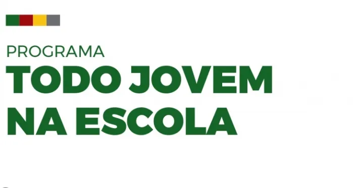 Logo do programa Todo Jovem na Escola, com letras verdes e fundo branco.