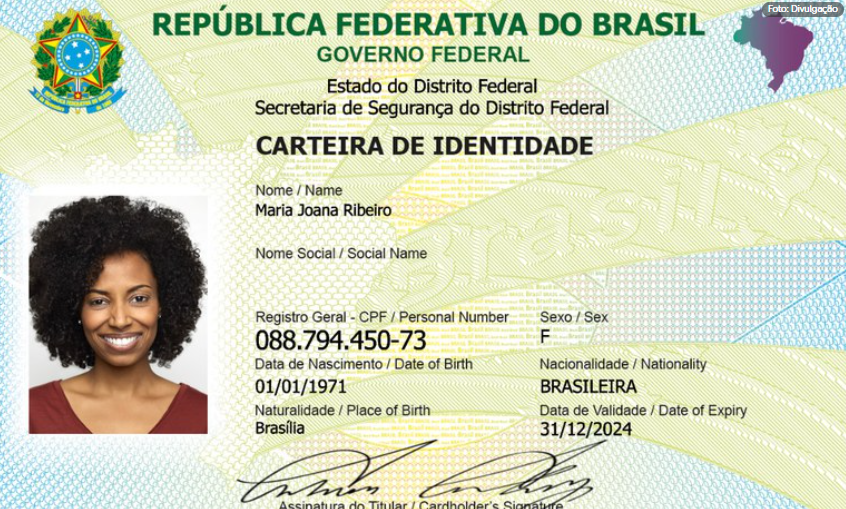 Exemplo da Carteira de Identidade Nacional brasileira, que pode sofrer mudanças em breve.