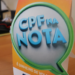 Cartaz promocional do programa "CPF na Nota" incentivando consumidores a incluírem o CPF na nota fiscal.