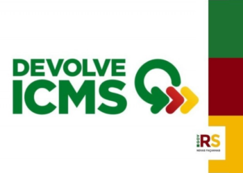 Logo do programa Devolve ICMS do governo do Rio Grande do Sul, com informações sobre benefícios disponíveis em 2025.