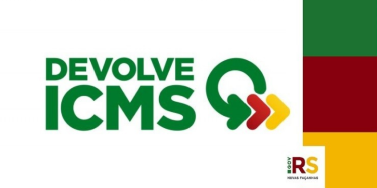 Logo do programa Devolve ICMS do governo do Rio Grande do Sul, com informações sobre benefícios disponíveis em 2025.