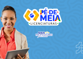 Imagem promocional do Pé-de-Meia Licenciaturas com a mensagem sobre as inscrições que encerram neste domingo, oferecendo R$ 1.050 mensais.