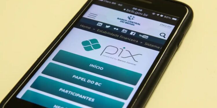 Tela de celular exibindo a página oficial do Banco Central do Brasil sobre o Pix, destacando sua funcionalidade como meio de pagamento digital.