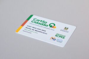 Imagem do cartão do programa Devolve ICMS, fornecido aos beneficiários para realizar compras com o valor devolvido.