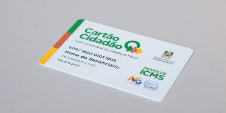 Imagem do Cartão Cidadão com destaque para o programa Devolve ICMS.-