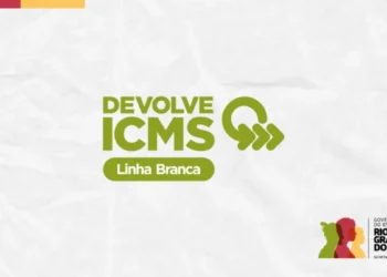 Logo do Devolve ICMS Linha Branca, com informações sobre o programa de devolução de ICMS no Rio Grande do Sul.