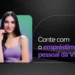 Mulher sorrindo, destacando a confiança no empréstimo pessoal da Vivo.