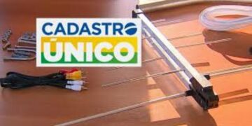 kit de antena digital com logotipo do cadastro único