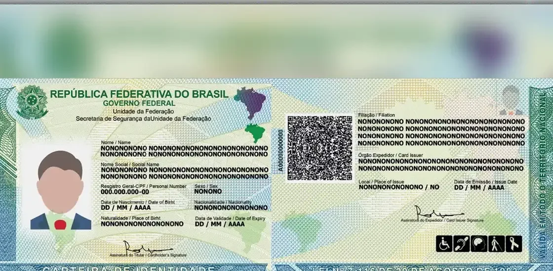 magem do novo Registro Geral (RG) brasileiro, com QR Code, para ilustrar a seção sobre participação no evento "Saúde de Rua" em Boa Vista.