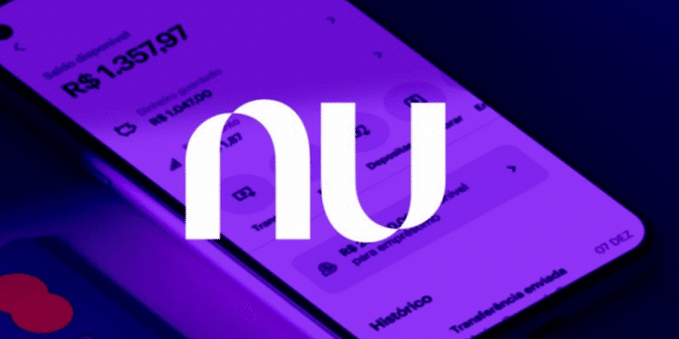 Imagem mostrando a interface do aplicativo Nubank com saldo disponível de R$ 1.357,97 e detalhes de transações, representando um possível contexto de indenização de até R$ 10 mil.