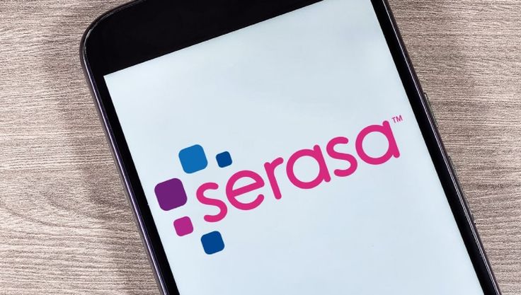 Logo do Serasa exibido na tela de um celular, sugerindo a utilização do nome da marca em golpes digitais.