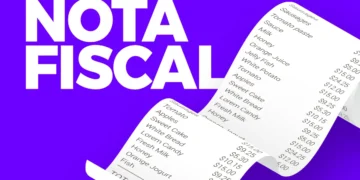 "Imagem de uma nota fiscal detalhada com itens e valores listados."