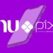 ogo do Nubank e símbolo do Pix com fundo roxo