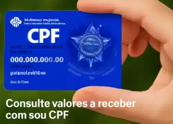 Cartão CPF sendo segurado na mão, mostrando como consultar valores a receber