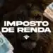 Leão com notas de real representa o Imposto de Renda e a restituição de 2025.