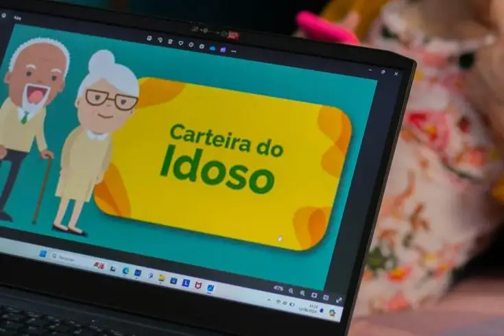 Ilustração sobre a Carteira do Idoso, com personagens idosos sorrindo e uma representação do cartão.