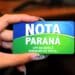 Cartão Nota Paraná mostrando a mensagem "CPF na nota é dinheiro de volta", destacando a importância do programa de recompensa fiscal no estado do Paraná.