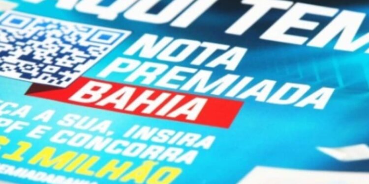 Campanha promocional da Nota Premiada Bahia com QR Code