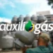 Imagem de depósito de botijões de gás com foco no processo de abastecimento do Auxílio Gás.