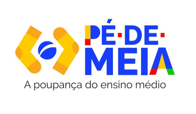 Logo do Pé-de-Meia com o título 'A poupança do ensino médio' e elementos gráficos coloridos, com o tema de como saber se vai receber o benefício em junho.