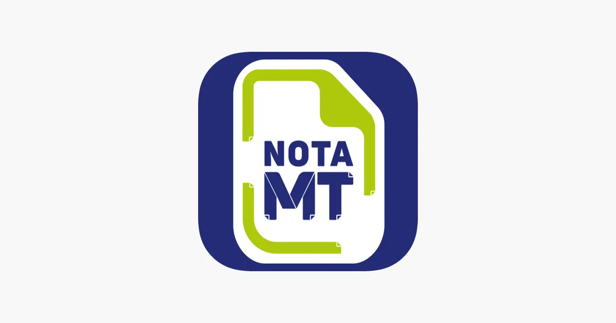 Logo do Sorteio Nota MT com ícone de nota fiscal e as letras 'MT' em destaque.