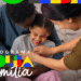 Família reunida em momento de carinho, com texto sobre o Programa Bolsa Família 2025 e novos grupos prioritários.