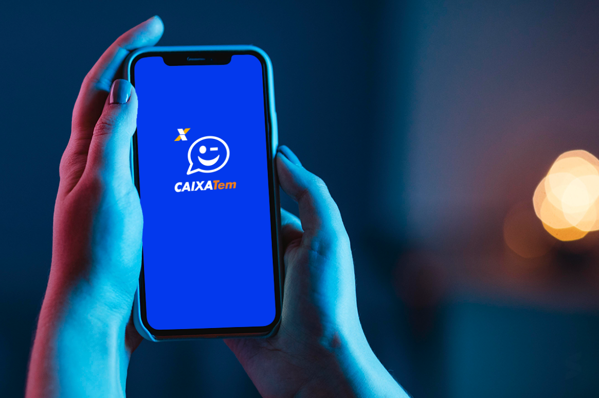 Tela do aplicativo Caixa Tem exibindo logo e mensagem sobre liberação de Pix
