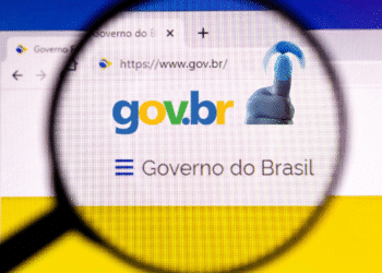 Página de cadastro biométrico do governo brasileiro, com ícone de digital e logotipo gov.br.