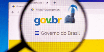 Página de cadastro biométrico do governo brasileiro, com ícone de digital e logotipo gov.br.