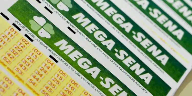 Bilhetes da Mega-Sena usados para apostas na loteria brasileira