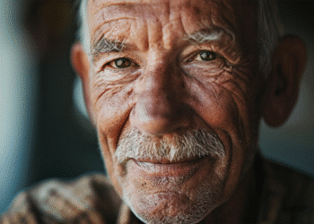 Idoso sorrindo, evidenciando os sinais da idade, refletindo a nova decisão sobre o BPC para pessoas com 65 anos ou mais.