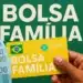 Cartão do Bolsa Família com o logo do PIX e cédulas de R$ 100