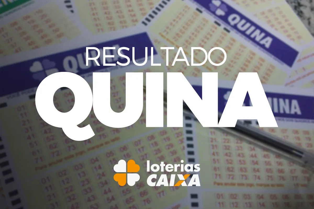 Bilhete da Quina sendo conferido com destaque para o resultado das Loterias Caixa