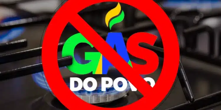 Alerta visual sobre cancelamento no programa Gás do Povo