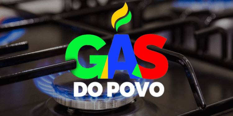 Gás do Povo - fogão com chamas e texto colorido