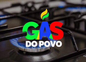 App Gás do Povo - Botijão de gás em chamas em um fogão