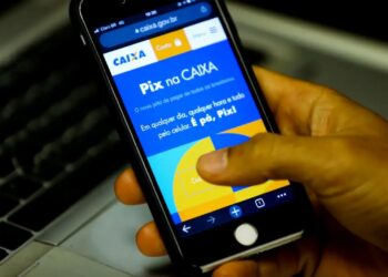 tela do aplicativo da Caixa Econômica Federal com a função Pix