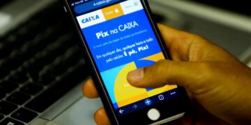 tela do aplicativo da Caixa Econômica Federal com a função Pix