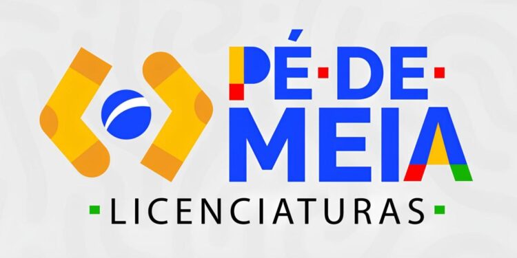 Logotipo do programa Pé-de-Meia Licenciaturas, iniciativa do MEC para apoio financeiro a estudantes de licenciatura.