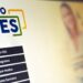 Logotipo do Novo FIES em tela de computador. Menu lateral exibe opções como 'O novo FIES', 'Cronograma' e 'Como funciona'.