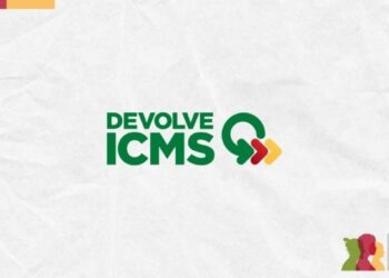 Logotipo do programa Devolve ICMS do Rio Grande do Sul, associado à matéria sobre o calendário de repasses e critérios para recebimento do benefício.