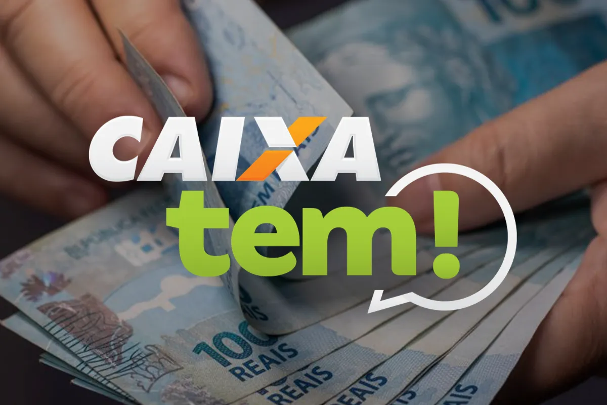 Imagem do Caixa Tem com destaque para o pagamento de R$ 200, que será realizado no programa Pé-de-Meia em outubro de 2025 para alunos do ensino médio.