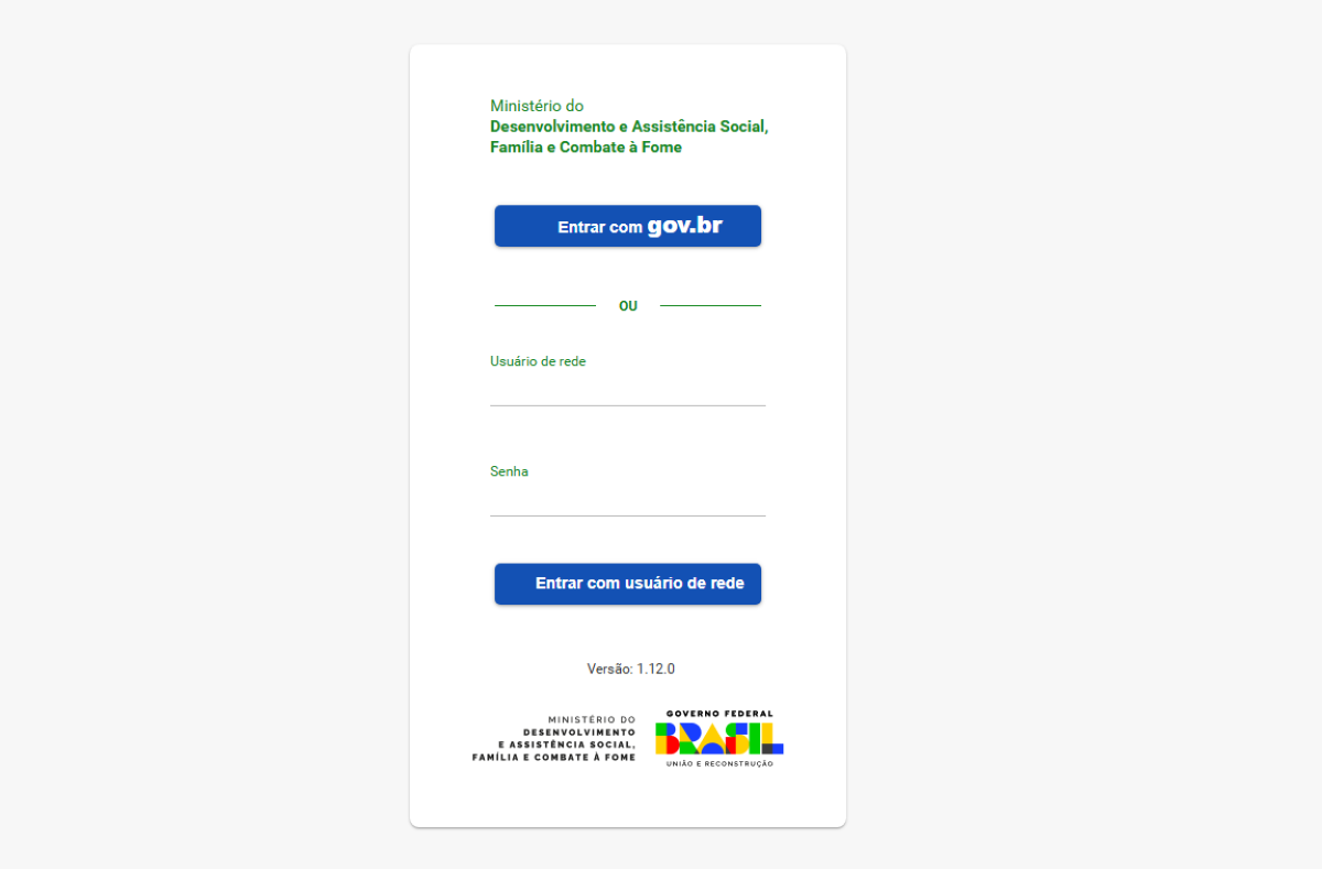  Tela de login gov.br para consulta de notificação de Auxílio Emergencial.