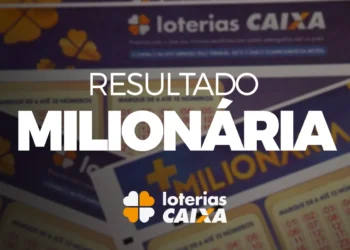 Bilhete da loteria +Milionária com resultado valendo milhões.