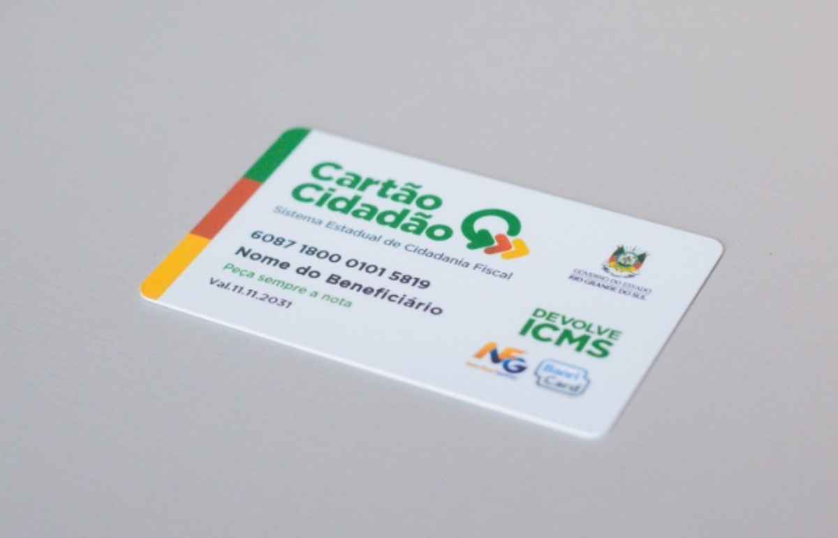Cartão Cidadão do programa Devolve ICMS referente a outubro de 2025.