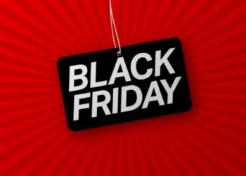 Cartaz com a inscrição Black Friday sobre fundo vermelho