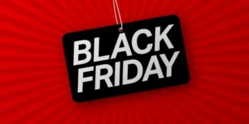 Cartaz com a inscrição Black Friday sobre fundo vermelho