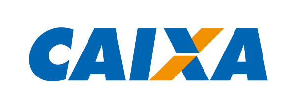 Logo Caixa Econômica Federal Logotipo da Caixa Econômica Federal com as letras em azul e o X em azul e laranja.
